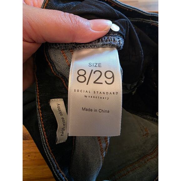 Sanctuary Social Standard High-Rise Skinny Jeans Size 8/29 Dark Wash (EUC) - Picture 6 of 7